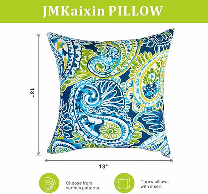 Outdoor Pillows, Pack of 2 Waterproof Decorative Throw Pillows with Inserts, 18”x18” Square Pillows for Bed, Couch, Sofa and Patio Furniture