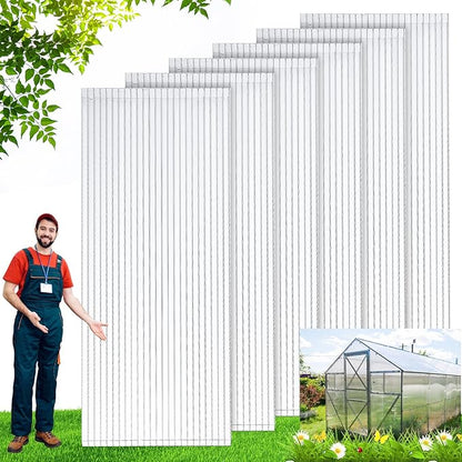 Tatuo 6 Pack 6' X 2' X 0.24'' Polycarbonate Greenhouse Panels Polycarbonate Sheets Twin-Wall Roof Panels Waterproof UV Protected Clear Corrugated Plastic Roofing for Greenhouse Replacement