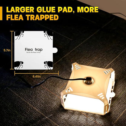 Electric Flea Traps for Inside Your Home (2 Packs), Retractable Flea Light Trap w/Sticky Fleas Trap Refill & Replacement Bulbs, Ultimate Fleas Fighting Solution.