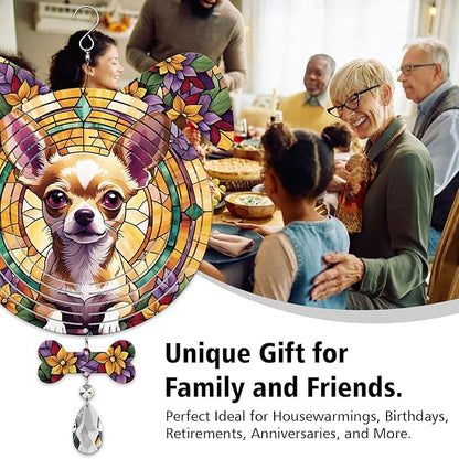 Chihuahua Dog Ears Wind Spinner, Chihuahua Wind Spinner Hanging for Yard and Garden V02