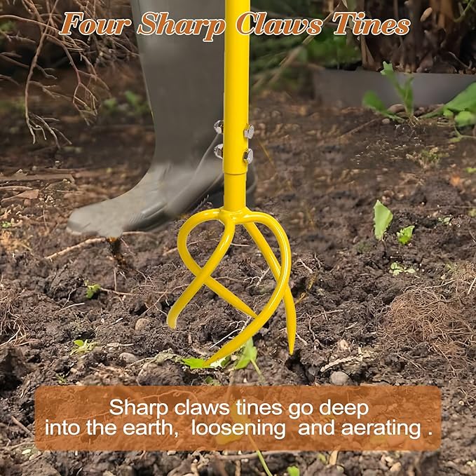 Garden Hand Tiller Garden Claw Twist Tiller Cultivator Tiller Soil Lossener Lawn Aerator Areator Loosen, Rototiller, Garden Bed and Plant Box Cultivator, Garden Tools.