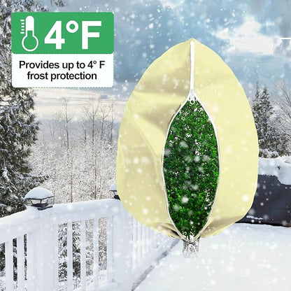 Winter Tree Covers Freeze Protection, 2 Pack 70.8" X 82.6" Plant Covers for Winter Cold Weather Frost Cloths for Outdoor Plants Fruit Tree with Zipper Drawstring, Shrubs Trees Jacket Covers