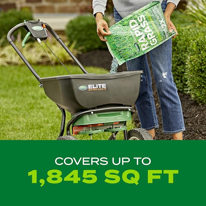 Scotts Turf Builder Rapid Grass Tall Fescue Mix, Combination Grass Seed and Fertilizer, Grows Green Grass in Just Weeks, 5.6 lbs.