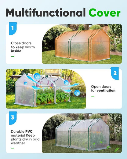 Quictent Mini Greenhouse for Indoor Outdoor, Portable Small Tabletop Green House Kit, Upgraded Waterproof UV-Resistant Seed Starter Hot House, Interior Space Expanded, 71"x36"x36", White