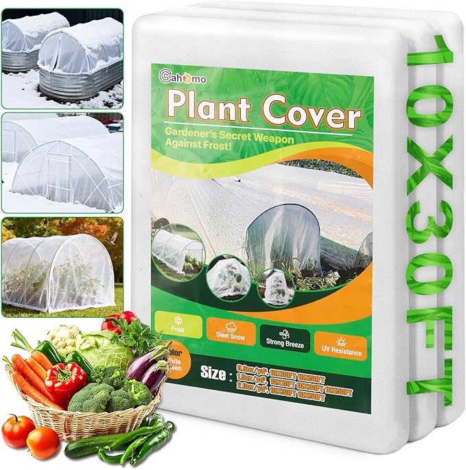White Plant Covers Freeze Protection, 10 x 30 ft - 2 oz/yd² Frost Cloths for Outdoor Plants, Tree Covers Freeze Protection, Winter Garden Blanket, Sun Cover for Plants for Greenhouse, Vegetables