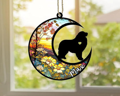 Personalized Dog Memorial, Custom Name Great Pyrenees Dog Christmas Ornament with Name, Custom Breeds, Pet Loss Light Catcher, Gifts for Lovers Loss of Pet Sympathy on Mothers Day Christmas