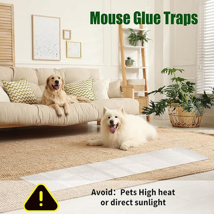 Qualirey 4 Pcs 47 Inch Ultra Large Sticky Mouse Glue Traps Sticky Rat Trap That Work for Rats Roaches Rodents Heavy Duty Pre Baited Mats Indoor Outdoor Catch Pest (Green)