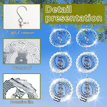 9 PCS Stainless Steel Bird deterrents for Outside,Crow Deterrent,3D Bird Scarer Discs Set Pigeon Deterrent,Bird reflectors to Keep Birds Away Woodpecker Deterrent for House