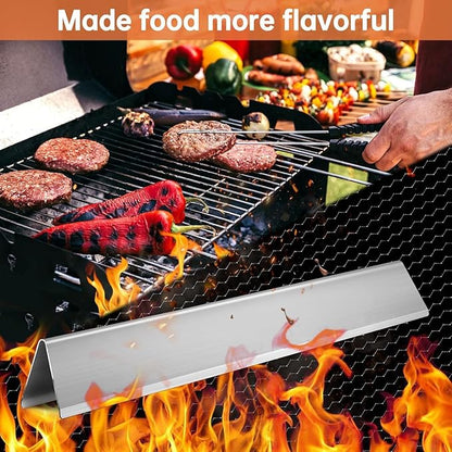 Grill Replacement Parts for Weber Genesis 300 Series E-310 E-320 E-330 S310 S320 S-330 EP310 EP320,2pack Heat Deflectors 65505 & 4pck Burner Tube 62752 & 5pack Flavorizer Bars 7620 7621
