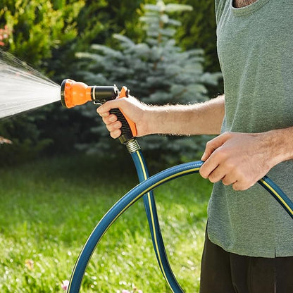 Solution4Patio Homes Green Garden Hose 3/4 in. x 25 ft. -Kink Free, No Leaking, Male/Female Fittings -Heavy Duty Durable Flexible Lightweight Water Pipe -Brass Aluminum Ends for Household & Commercial