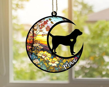 Personalized Dog Memorial, Custom Name Central Asian Shepherd Dog Christmas Ornament with Name, Custom Breeds, Pet Loss Light Catcher, Gifts for Lovers Loss of Pet Sympathy on Mothers Day Christmas