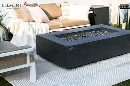 AMS Fireplace | Elementi Plus | Cape Town | 56" Rectangular Slate Black Concrete Propane Gas Fire Pit Table