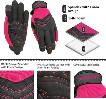 Thorn Proof&Puncture Resistant Gardening Gloves with Grip,Garden Glove for Women, Leather Yard Work Gifts