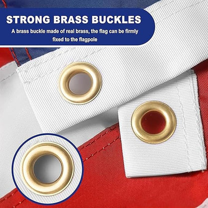 Heavy Duty 600D Nylon,Heavy Duty American Flags 3x5,Non Fading American Flag,Flag For Front Porch, Longest Lasting,Embroidered Stars, Brass Grommets,Sewn Stripes-Unmatched Durability in Any Weather