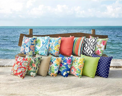 BrylaneHome 16" Square Toss Pillow - Patio & Outdoor - Patio & Outdoor - Water, Stain & Fade Resistant - Granada