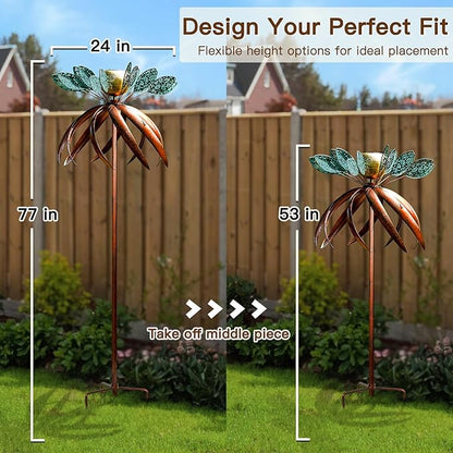 Wind Spinners for Yard and Garden, Wind Spinners Outdoor Large Metal, 77 inch Kinetic Wind Spinner & Wind Sculptures, Windmill Decor