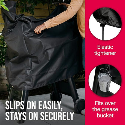 Grill Cover by Grillman, Black, 49 Inch, BBQ Outdoor Grill Covers, Charcoal & Gas Grills, Waterproof, Rip-Proof, Weather-Resistant, Anti-UV, Barbecue Cover for Weber, Genesis, Charbroil, Nexgrill, etc