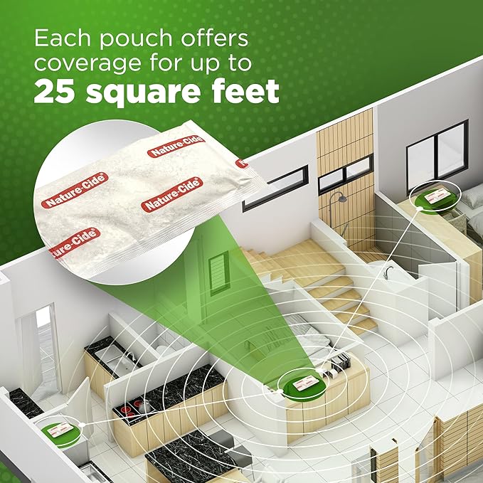Nature-Cide Rat & Mouse Pouches - Plant-Based Formula for Indoor & Enclosed Spaces - Fresh Mint Aroma, 45-60 Day Use - 25 sq ft Coverage per Pouch (Pack of 48)