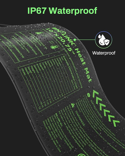 BN-LINK Durable Seedling Heat Mat for Seed Starting 10" x 20.75", 6 Pack Waterproof Warming Mat Plant Heating Pad for Seed Germination, Indoor Growing, Hydroponic, Greenhouse, ETL Listed