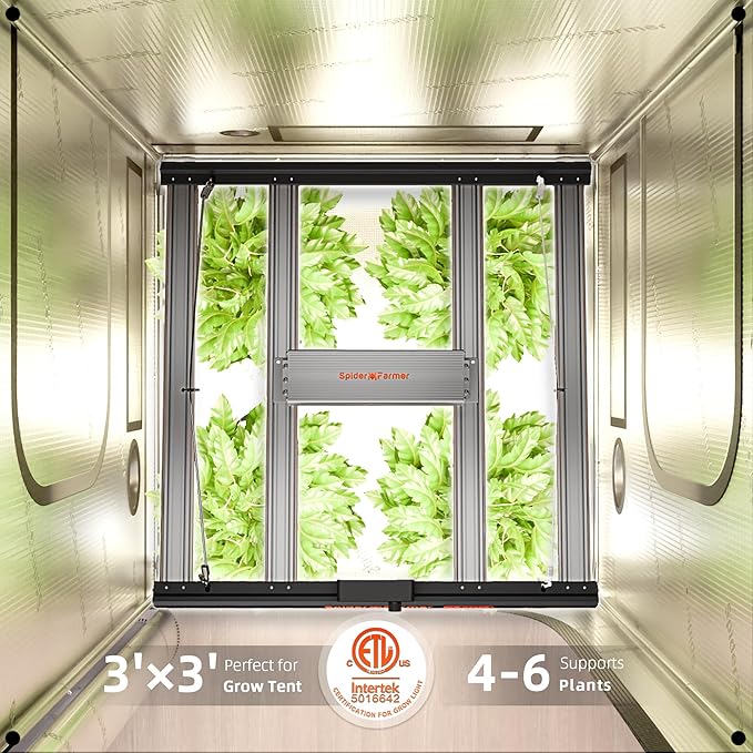 Spider Farmer G3000 Cost-Effective LED Grow Lights 300W, 3x3ft Coverage Full Spectrum Dimmable Bar Style Growing Lamp for Indoor Plants, 2025 2025 Upgraded App Remote Control