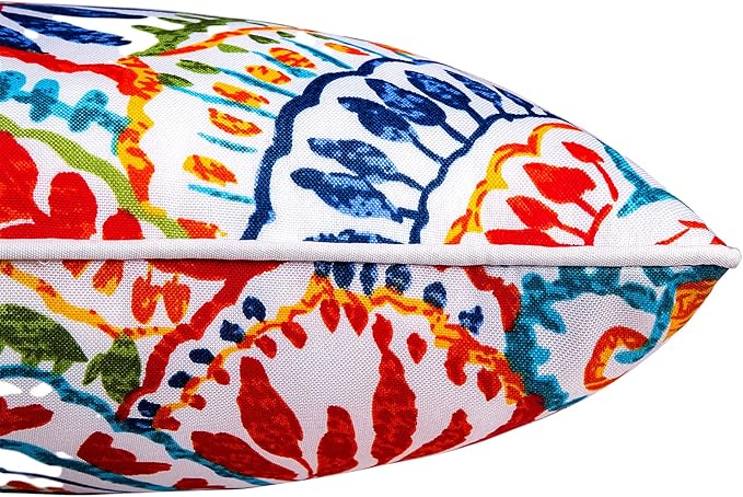 JMGBird Outdoor Pillows Waterproof Set of 2 Outdoor Lumbar Pillows with Insert Included 12×20 Inch Outdoor Pillow for Patio Furniture