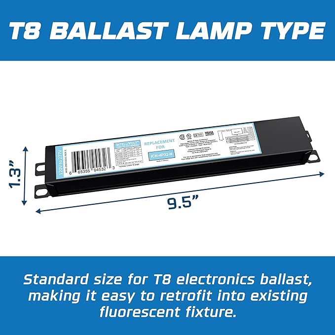 OHLECTRIC 10 Pack - Replacement for ICN4P32-SC 3&4 Lamp - T8 Fluorescent Ballast, Electronic Ballast Replacement 120-277 Volt, Instant Start - Standard and Energy Efficient Ballasts - UL Approved