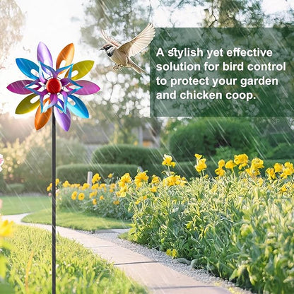 Wind Spinners Outdoor Garden Decor, 13 Inches Metal Windmill Yard Decorations Outdoor, Wind Pinwheels Gardening Gifts for Women Mom Backyard, Patio, Lawn Decor