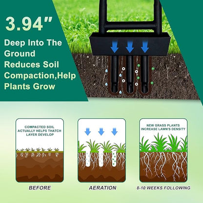 Core Aerator Lawn Tool,Lawn Aerator for Lawn Care, Aerator Lawn Tool for Gardens courtyards Golf Courses，Lawn Aerator Tool with Collector