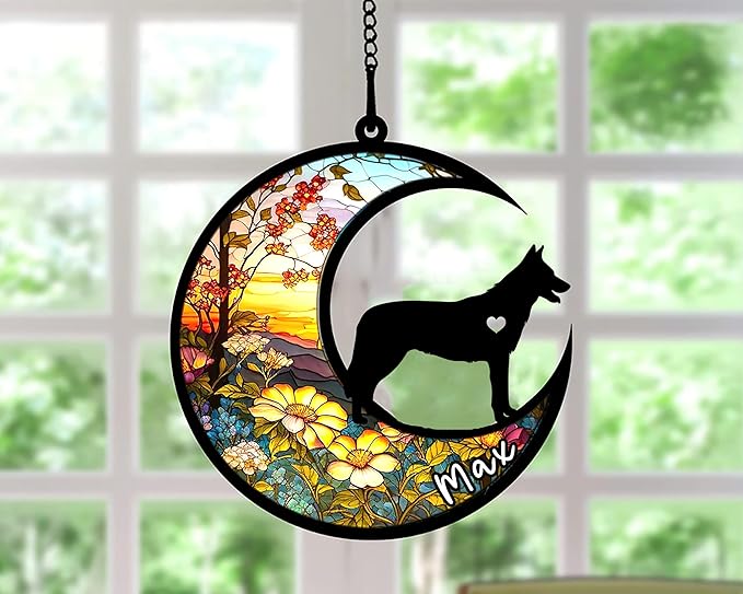 Personalized Dog Memorial, Custom Name Czechoslovakian Wolfdog Dog Christmas Ornament with Name, Custom Breeds, Pet Loss Light Catcher, Gifts for Lovers Loss of Pet Sympathy on Mothers Day Christmas
