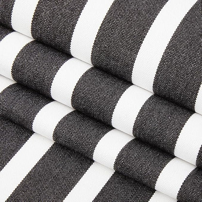 RSH DECOR: Sunbrella Lumbar Throw Pillows Set of 4 | 20" x 12" | Water and Fade-Resistant Performance Fabric | Outdoor Pillow Covers with Down-Alternative Inserts | Shore Classic Black