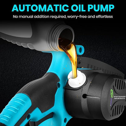 2-in-1 Cordless Pole Saw & 8 Inch Mini Chainsaw with Carrying Bag, 2×21V 3000mAh Rechargeable Batteries, Lightweight (7.3 lbs), 14FT Max Reach Electric Pole Saw for Tree Trimming, Branch Cutter