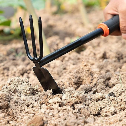 Garden Tool Set (Garden Tool Set, 4 Pieces, Gardening Tool Kit Including 2 Shovels, Rakes, Cultivators, and Transplanting Tools, Rust-Resistant Iron Tools, Rubber Grip Handles (4))