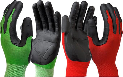 2 Pairs Medium Garden Gloves For Men Women Thorn Proof With TPE Safty Material Coated, Heavy Duty Gardening Gloves For Yard,Outdoor Work Glove With Grip For Weeding, Digging, Raking And Pruning