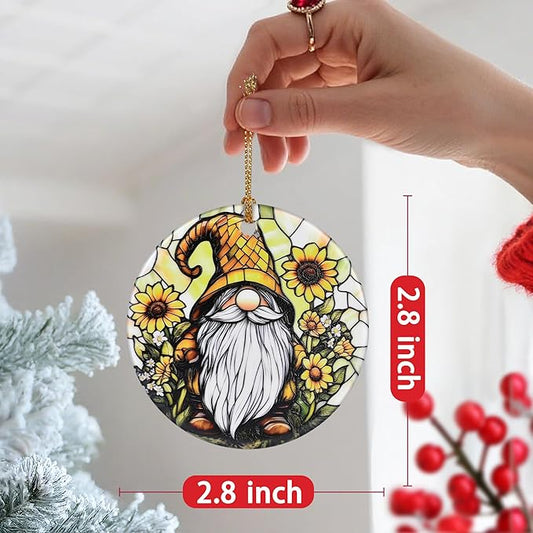 Christmas Ornament, Christmas Decoration, Ceramic-Style Gnome Ornament, Heirloom Keepsakes, Holiday Ornaments, Holiday Presents, Unique Xmas Gifts, Gift Exchange Ornaments, Gift Idea