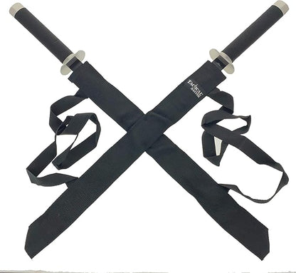 Otakumod Twin Tactical Machetes. 2 PCS Stainless Steel Fixed Blade Machete. For Collection, Gift, Outdoor Camping Cut Branches Ropes (Black)