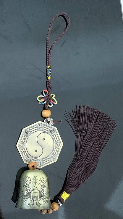 Traditional Lucky Feng Shui Wind Chime Bell Hanging Ornament Decoration for Protection Success Peace and Wealth (Bagua)