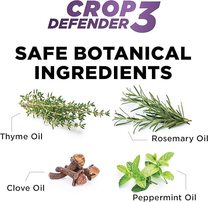Grower's Ally Crop Defender 3 Concentrate 1 gal | Natural, Safe & Organic Insecticide & Fungicide Control for Plants - Powdery Mildew, Spider Mites & Russet Mite Killer