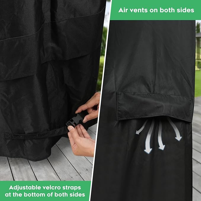 Heavy-Duty 600D Grill Cover fit for Recteq Deck Boss 590 & RT-590 Wood Pellet Grill, Waterproof, UV and Fade Resistant