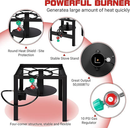 OT1001 Outdoor Fryer, Seafood Boil Kit, Featuring a Propane Burner, Propane Regulator, and a 100QT Pot with Basket, Built For Patio Garden Outdoor