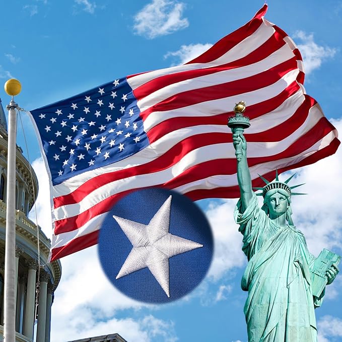 4x6 American Flag Outdoor Heavy Duty,4by 6 American Flag,US Flag,4' x 6' America Flag,America Flags For Outside 4x6,Embroidered USA Flags 4x 6,Long Lasting 4 by 6 Best High Wind all Weather US Flags