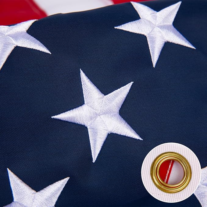 3x5 American Flag for Outside, Heavy Duty Outdoor, All Weather, Embroidered Stars with Brass Grommetss (USA Flag 3X5 FT)