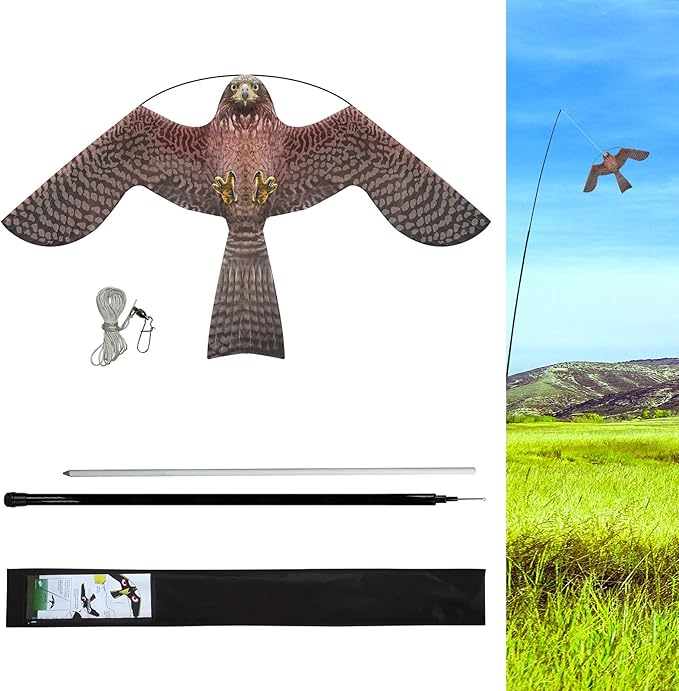 eyijklzo Bird Scarer Flying Kite Crops Farm Flying Bird Hawk Flying Kite