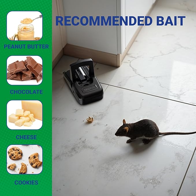 Mouse Traps Indoor for Home - 6 Pack Reusable Rat Trap, Touch-Free Snap Trap, Heavy Duty Mouse Catcher for Indoor & Outdoor Use, Instantly Kill Mice and Rodents