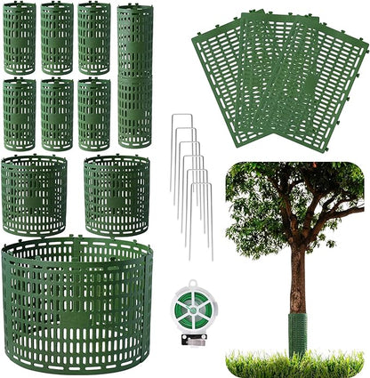 18pcs Tree Trunk Protector, Tree Guards Trunk Protector with Twist Ties, Resizable for Various Size Trees or Plants, Preventing Tree Bark Damage from Pruners, Mowers, and Rodents
