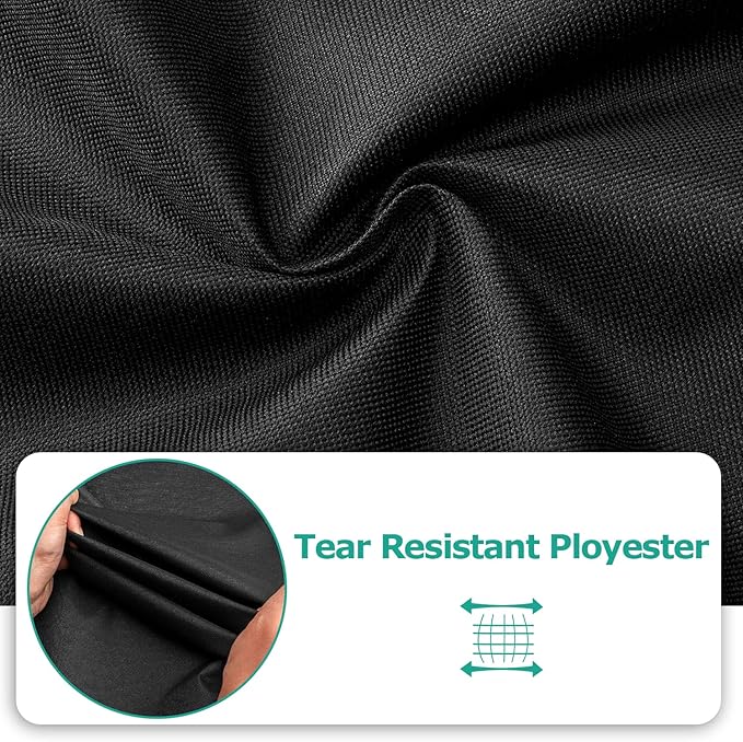 SunPatio Grill Cover 50 Inch, Outdoor Heavy Duty Waterproof Barbecue Gas Cover, UV & Fade Resistant, All Weather Protection Compatible for Weber CharBroil Kenmore Nexgrill Grills and More, Black