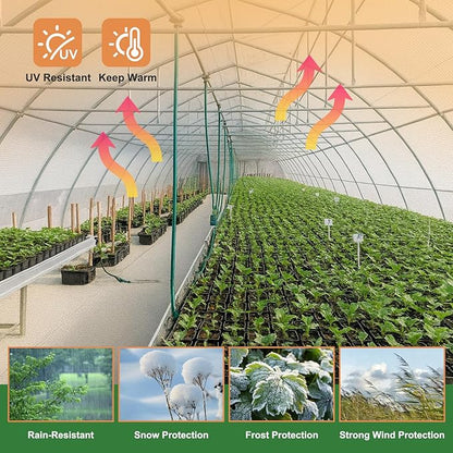 18 Mil Greenhouse Cover, 8x6 FT Clear Heavy Duty Greenhouse Tarp, UV Resistant Waterproof Green House Plastic Covering with Grommets for Garden, Farms, Nursery