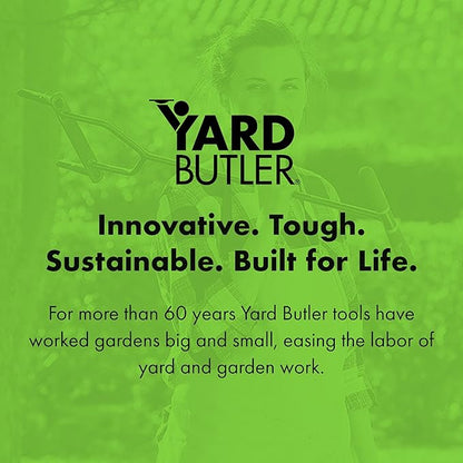 Yard Butler Manual Lawn Coring Aerator - Core Aerator for Lawn Care - Loosen Compacted Soil - Dethatcher Garden Tool for Lawn Health - Plug Core Soil Aeration Tool - Gray, 37 Inches