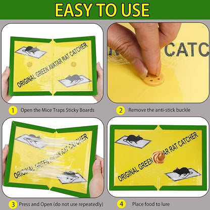 Ezoon 36 Pack Large Mouse Glue Traps with Enhanced Stickiness, Sticky Rat Traps, Sticky Snake Trap, Mouse Traps Sticky Pad Board for House Indoor Outdoor, Easy to Set, Extra Large (8.3" x 12")