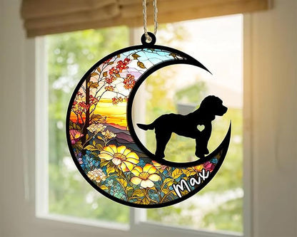 Personalized Dog Memorial, Custom Name Cockapoo Dog Christmas Ornament with Name, Custom Breeds, Pet Loss Light Catcher, Gifts for Lovers Loss of Pet Sympathy on Mothers Day Christmas