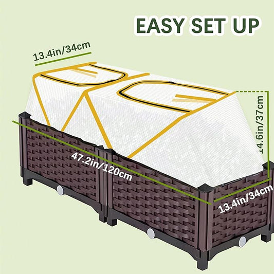 47.2" *14.6" *13.4" Foldable Garden Accelerator Plants Cover Freeze Protection for Raised Bed, Mini Greenhouse Cover with Two Air Hole, Frost Cover for Plant Vegetable Seedling Protector